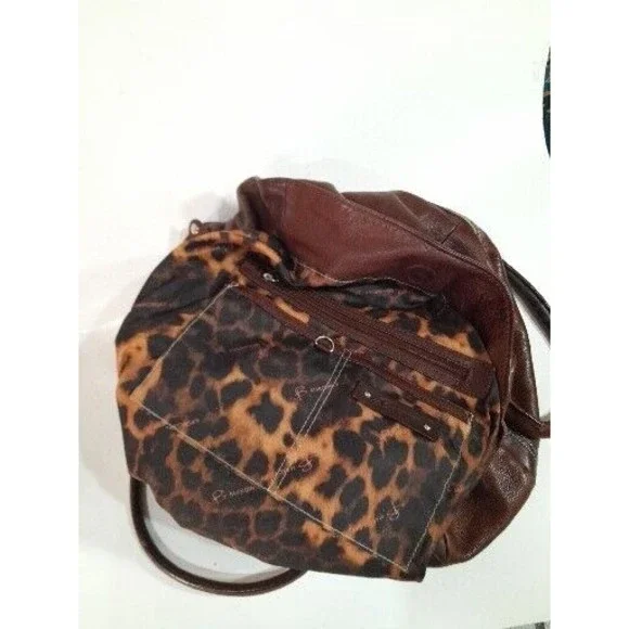 Leather Purse B.MAKOWSKY Raisin Brown Belted Clip Shoulder Bag -VERY NICE - Picture 12 of 16